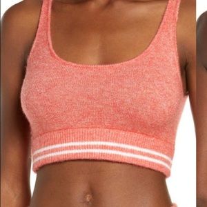 KILO BRAVA Lounge Knit Crop Tank in FUZZY PEACH/PRISTINE